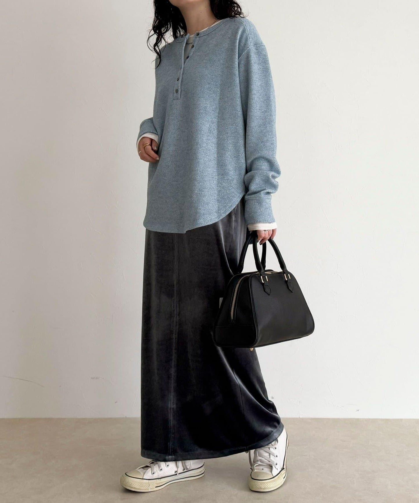 2WAY亨利領亮絲套頭衫