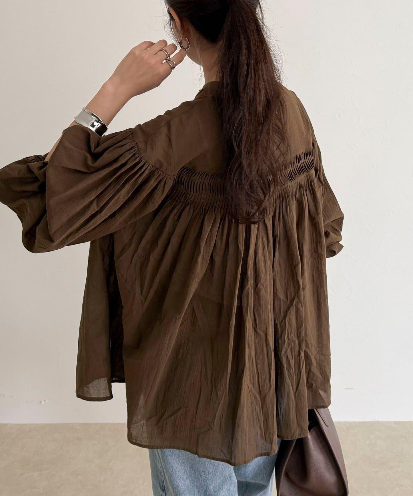 【GEVACO/ゲバコ】褶皺裝飾襯衫