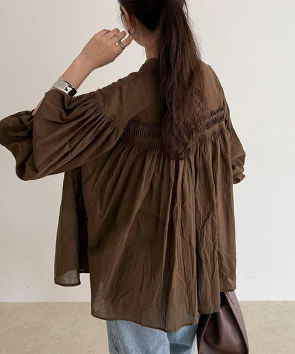 【GEVACO/ゲバコ】褶皺裝飾襯衫