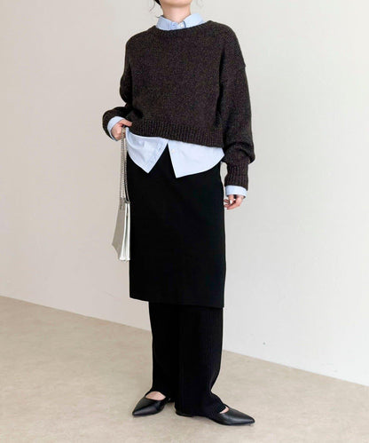 亮片短款針織套頭衫