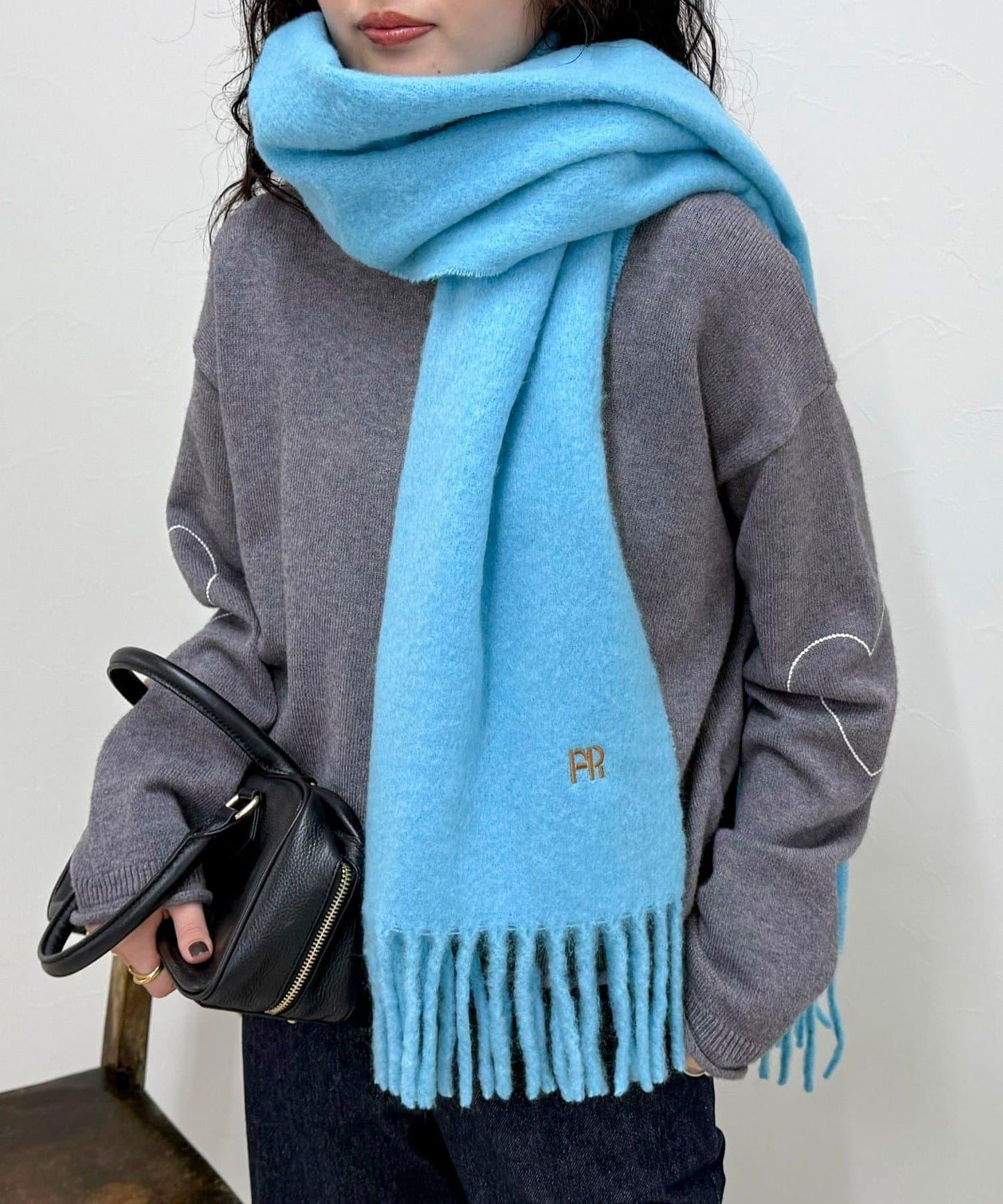 輕盈圈圈紗純色圍巾45