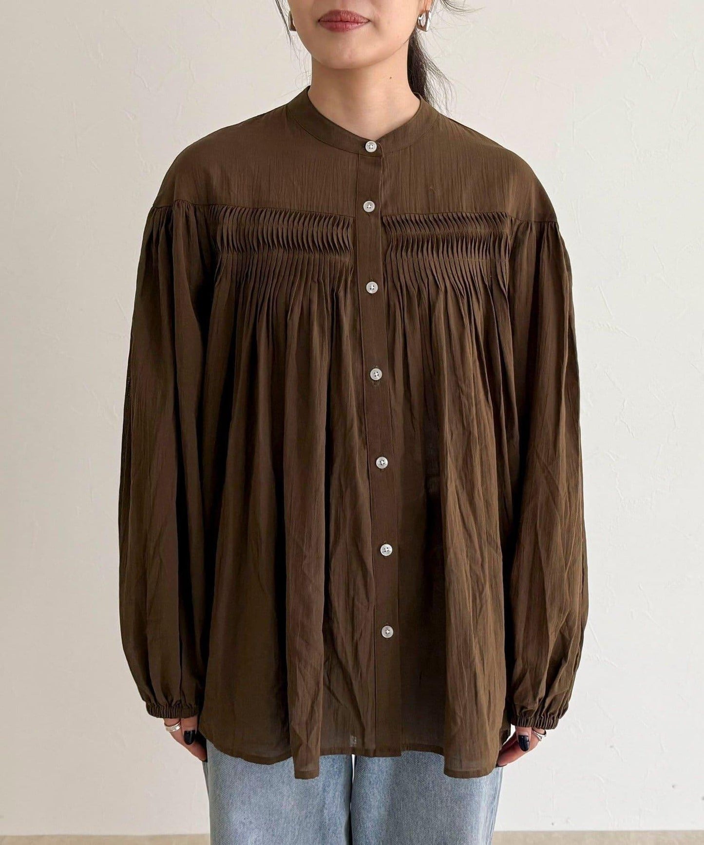 【GEVACO/ゲバコ】褶皺裝飾襯衫