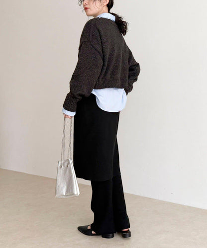 亮片短款針織套頭衫