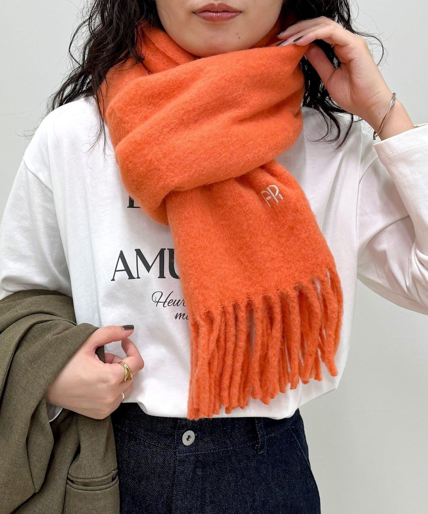 輕盈圈圈紗純色圍巾45