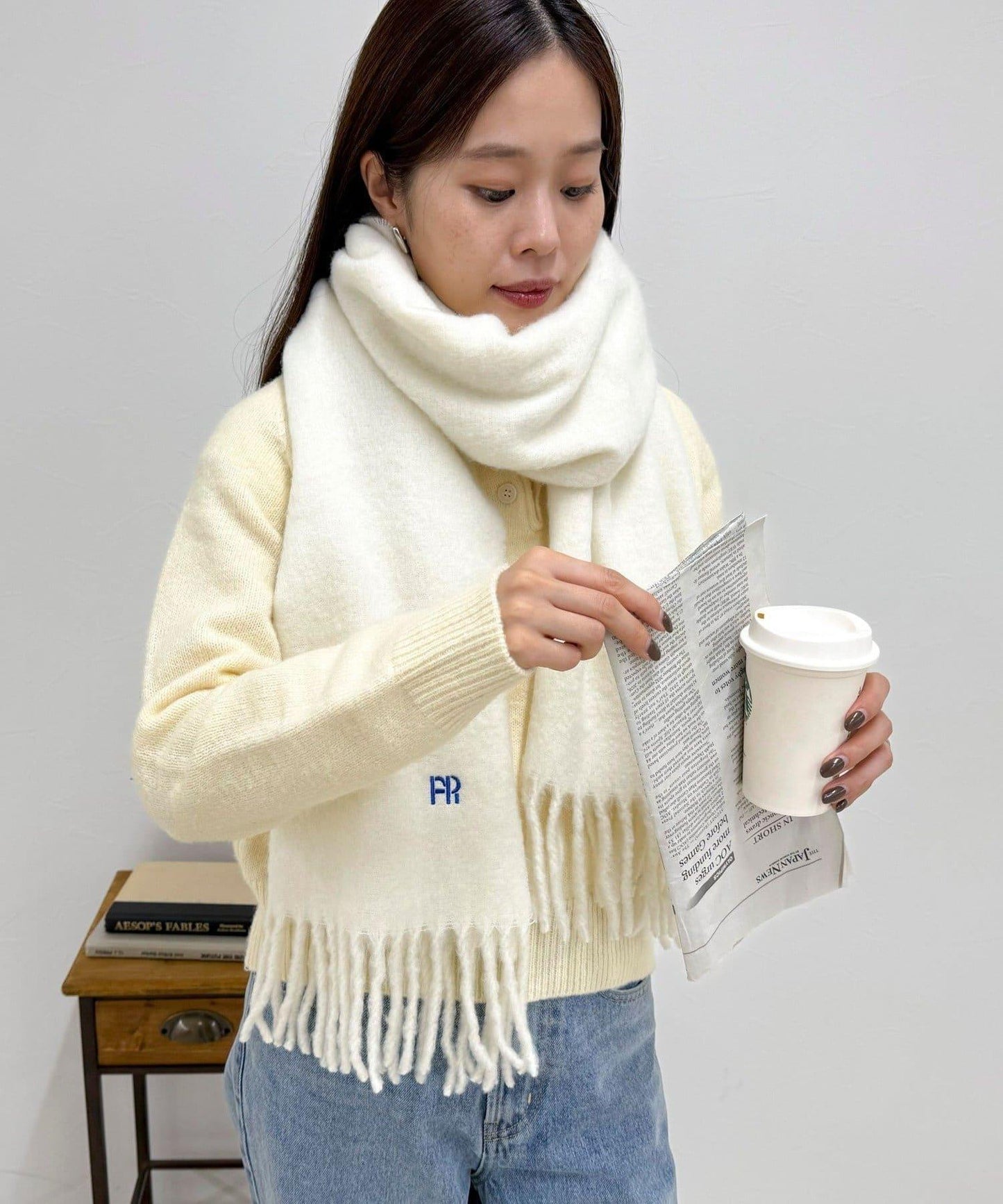 輕盈圈圈紗純色圍巾45