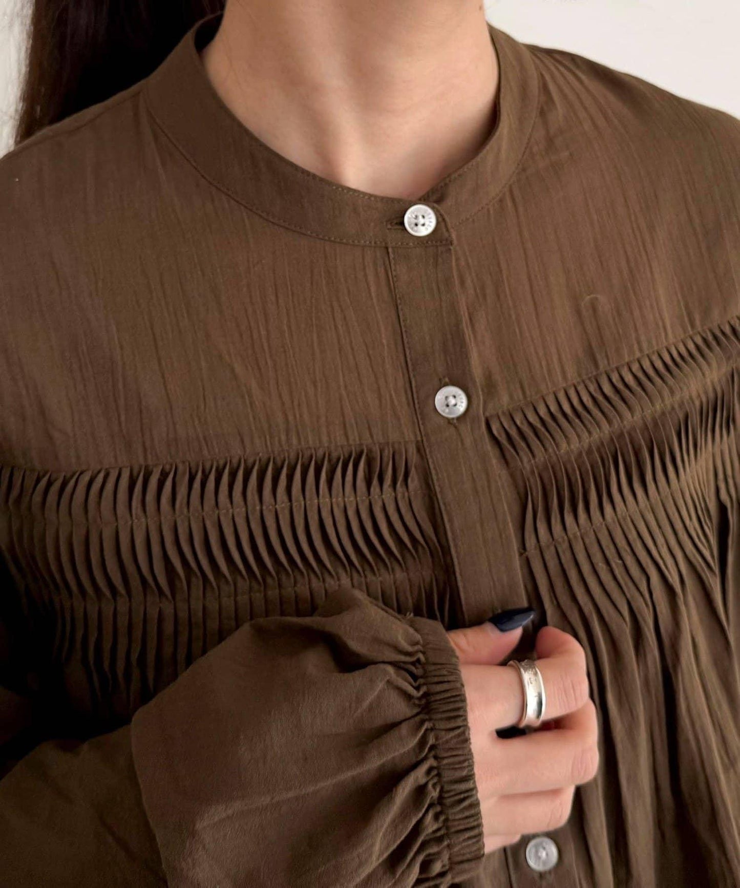 【GEVACO/ゲバコ】褶皺裝飾襯衫