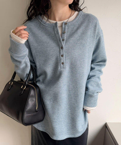 2WAY亨利領亮絲套頭衫