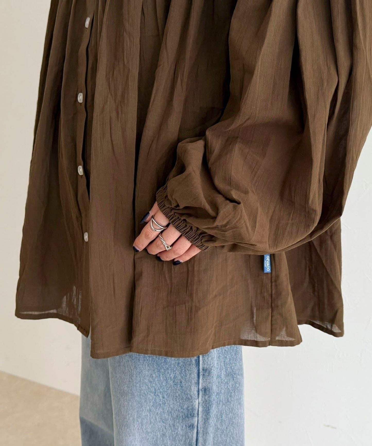 【GEVACO/ゲバコ】褶皺裝飾襯衫