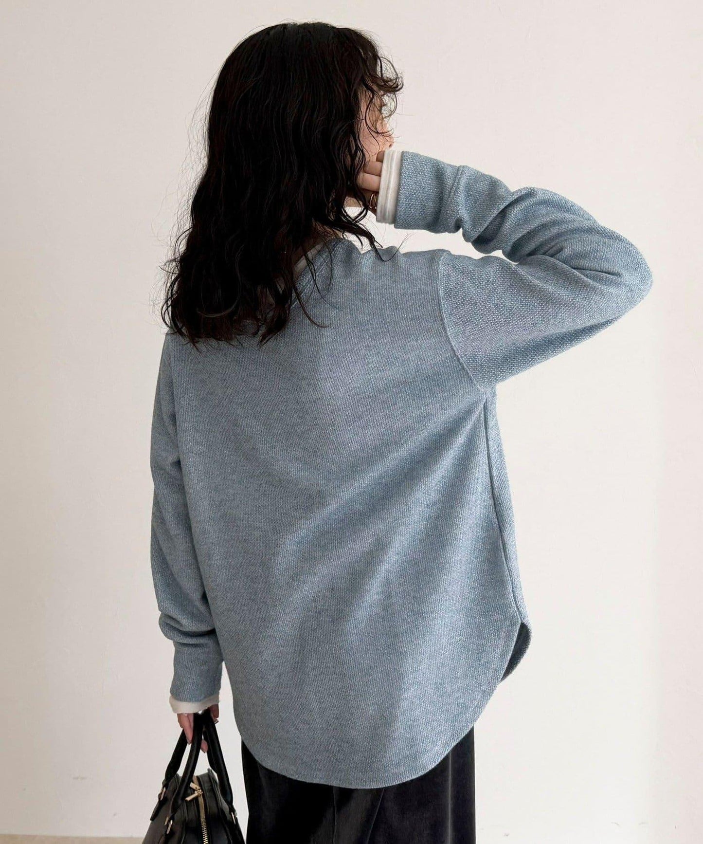 2WAY亨利領亮絲套頭衫