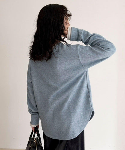 2WAY亨利領亮絲套頭衫