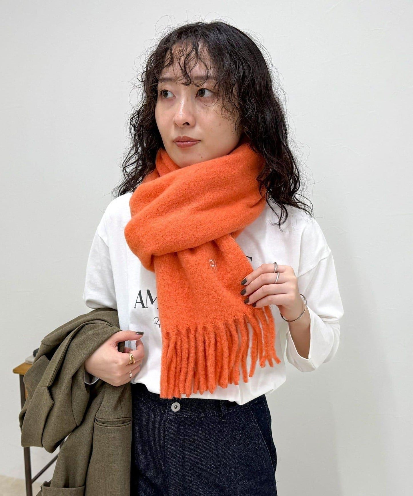 輕盈圈圈紗純色圍巾45