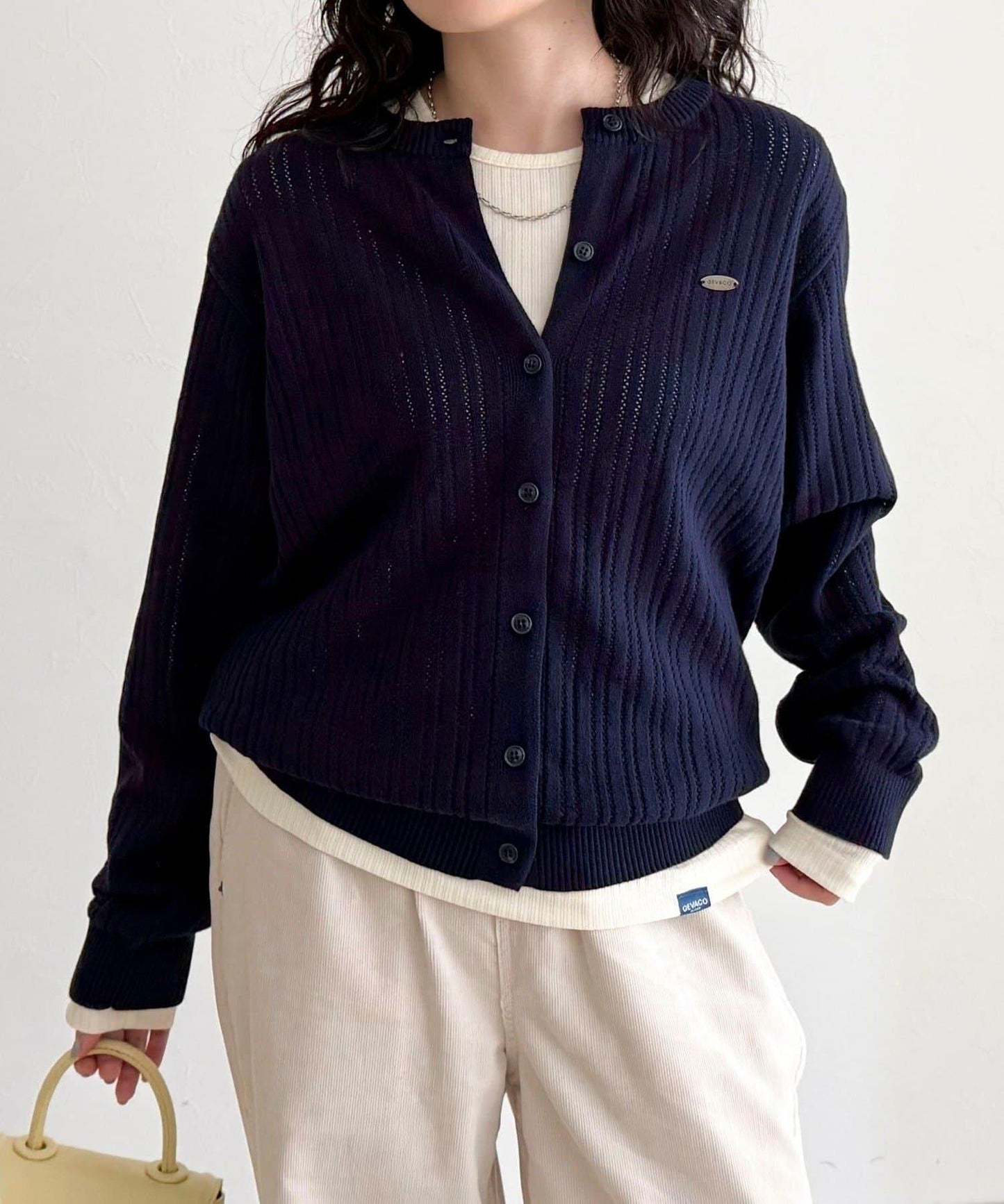 【GEVACO/ゲバコ】帶內搭T恤開衫