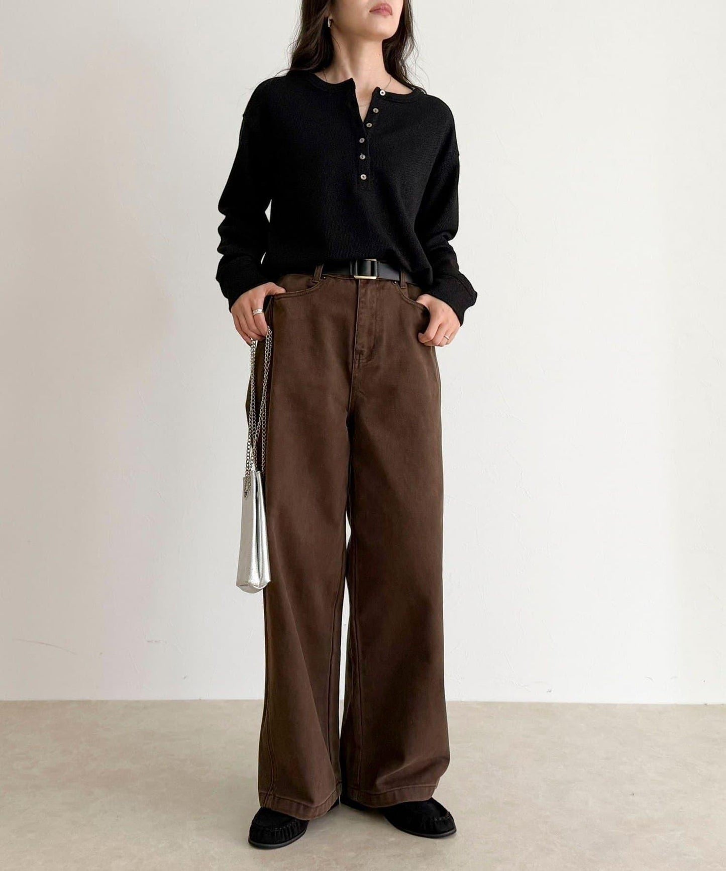 2WAY亨利領亮絲套頭衫