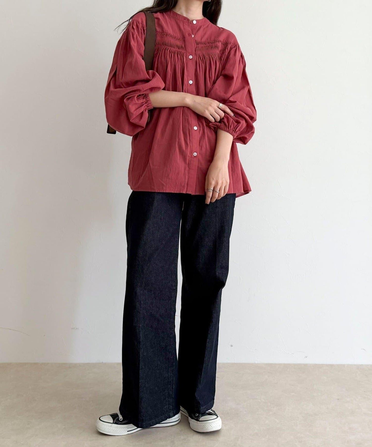 【GEVACO/ゲバコ】褶皺裝飾襯衫