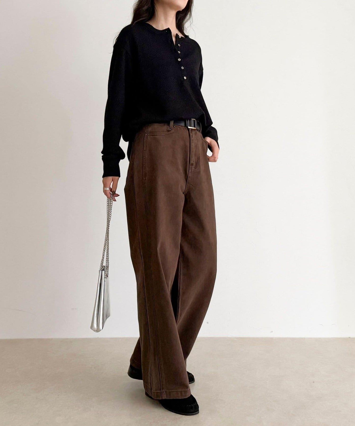 2WAY亨利領亮絲套頭衫