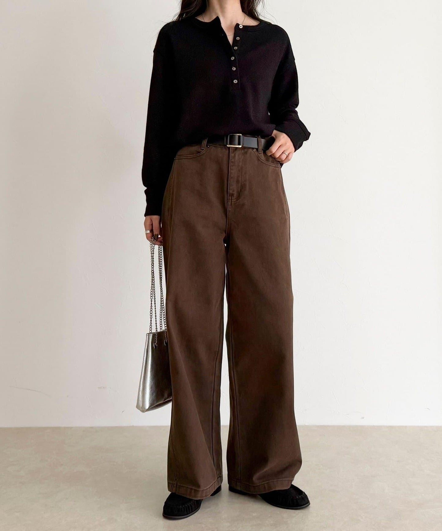 2WAY亨利領亮絲套頭衫