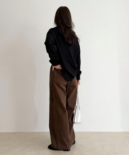 2WAY亨利領亮絲套頭衫