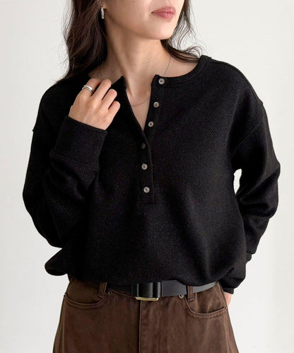 2WAY亨利領亮絲套頭衫