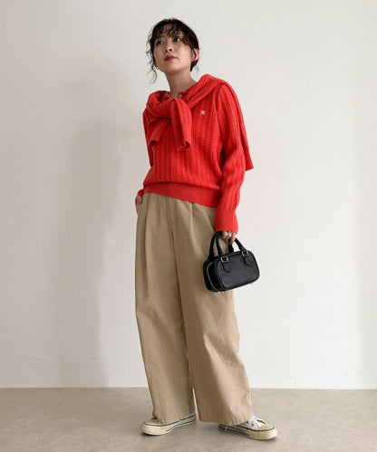 FR刺繡麻花紋理POLO領針織套頭衫