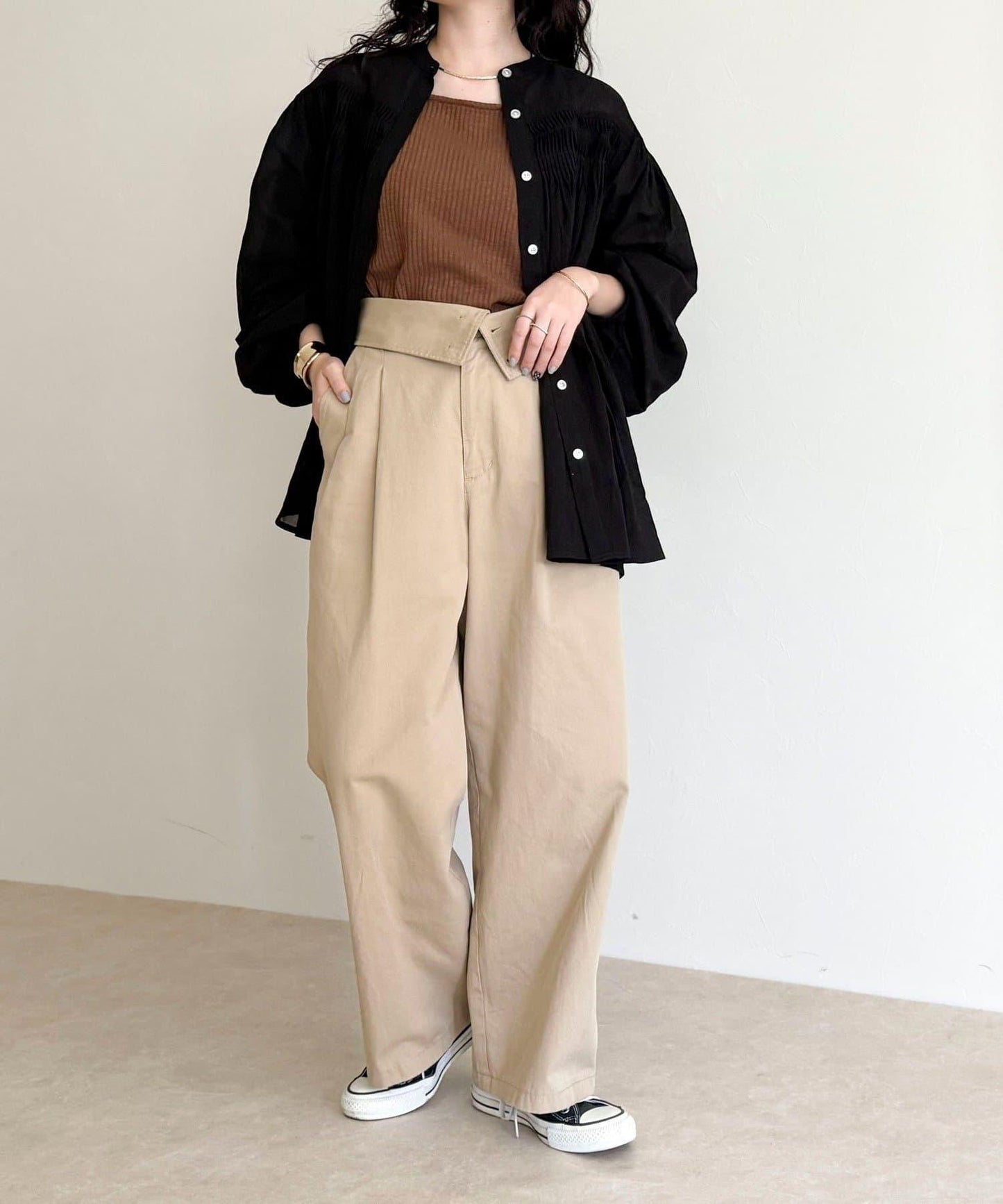 【GEVACO/ゲバコ】褶皺裝飾襯衫