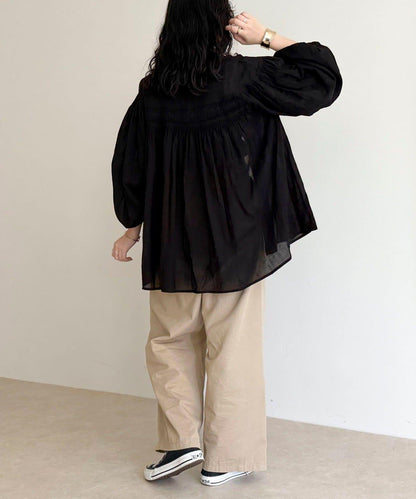 【GEVACO/ゲバコ】褶皺裝飾襯衫