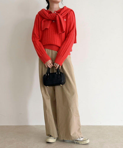 FR刺繡麻花紋理POLO領針織套頭衫