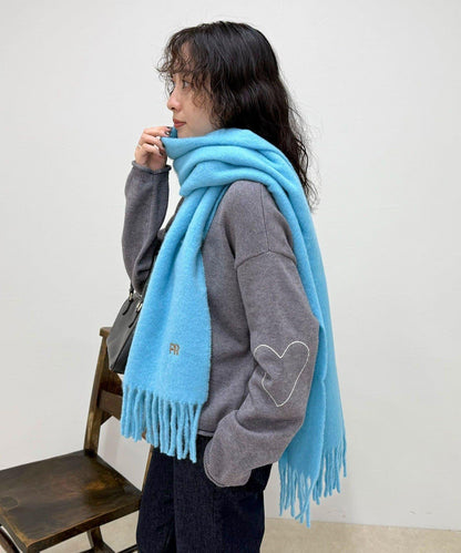 輕盈圈圈紗純色圍巾45