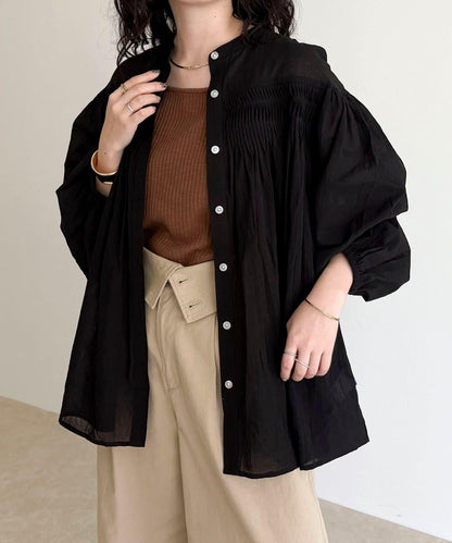 【GEVACO/ゲバコ】褶皺裝飾襯衫
