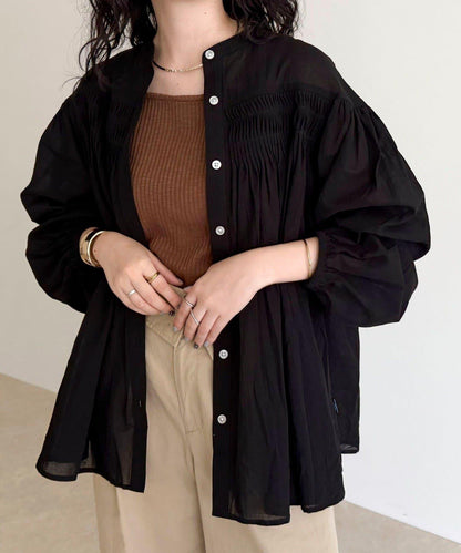 【GEVACO/ゲバコ】褶皺裝飾襯衫