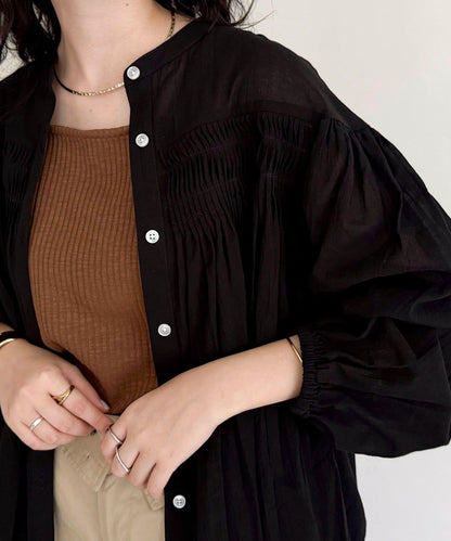 【GEVACO/ゲバコ】褶皺裝飾襯衫