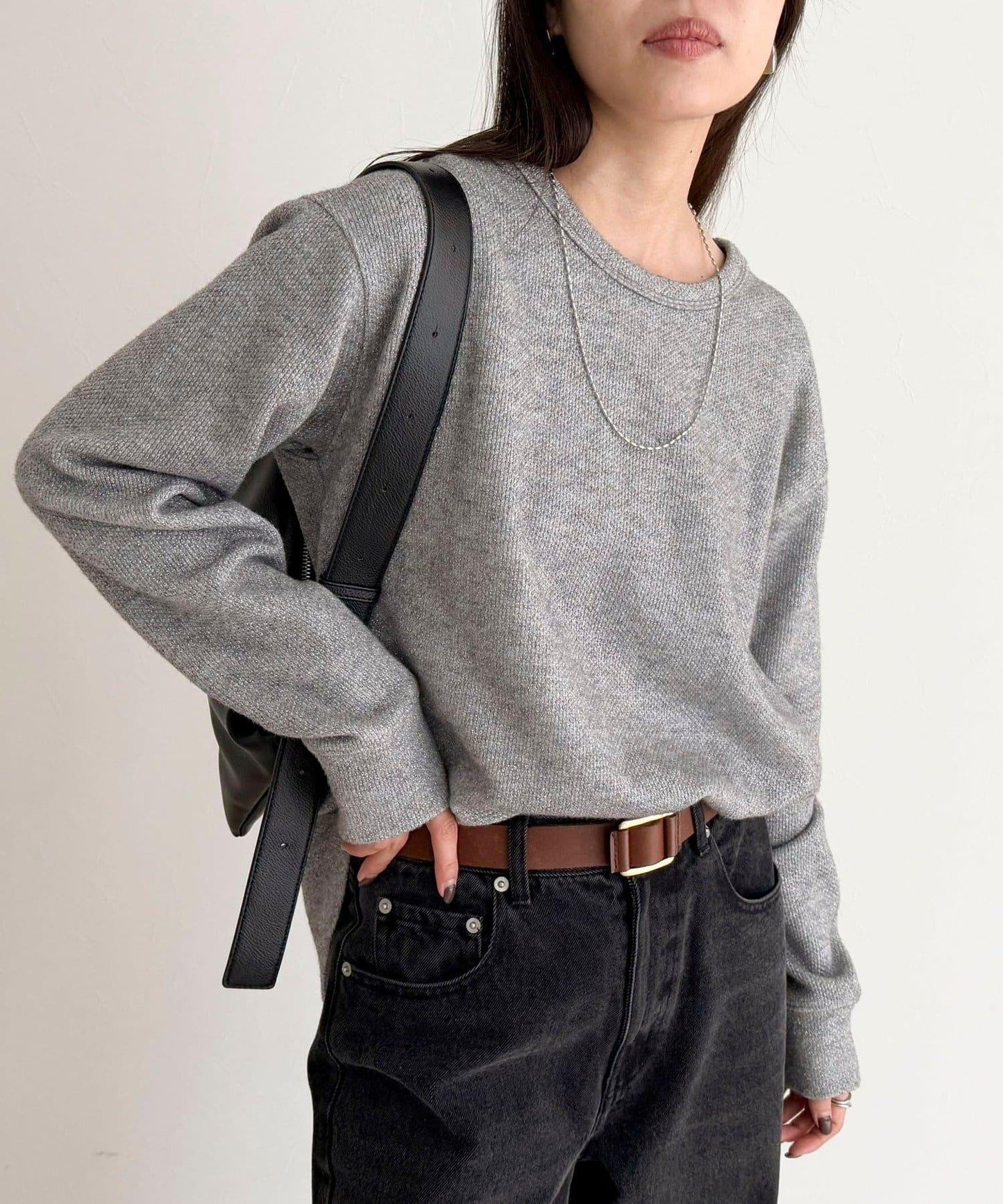 2WAY亨利領亮絲套頭衫