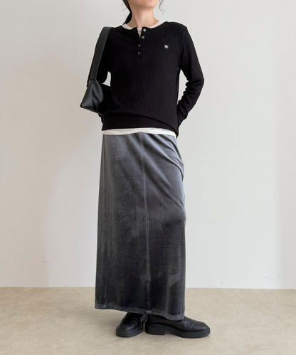 愛心刺繡亨利領羅紋套頭衫