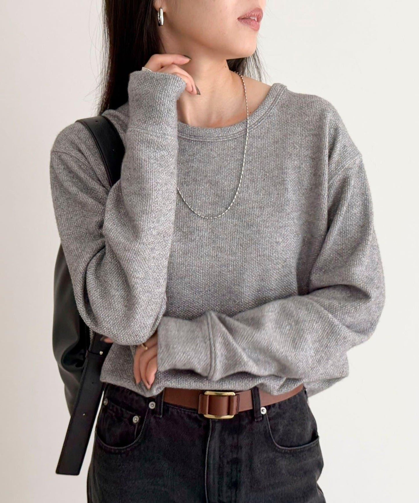 2WAY亨利領亮絲套頭衫