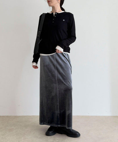 愛心刺繡亨利領羅紋套頭衫