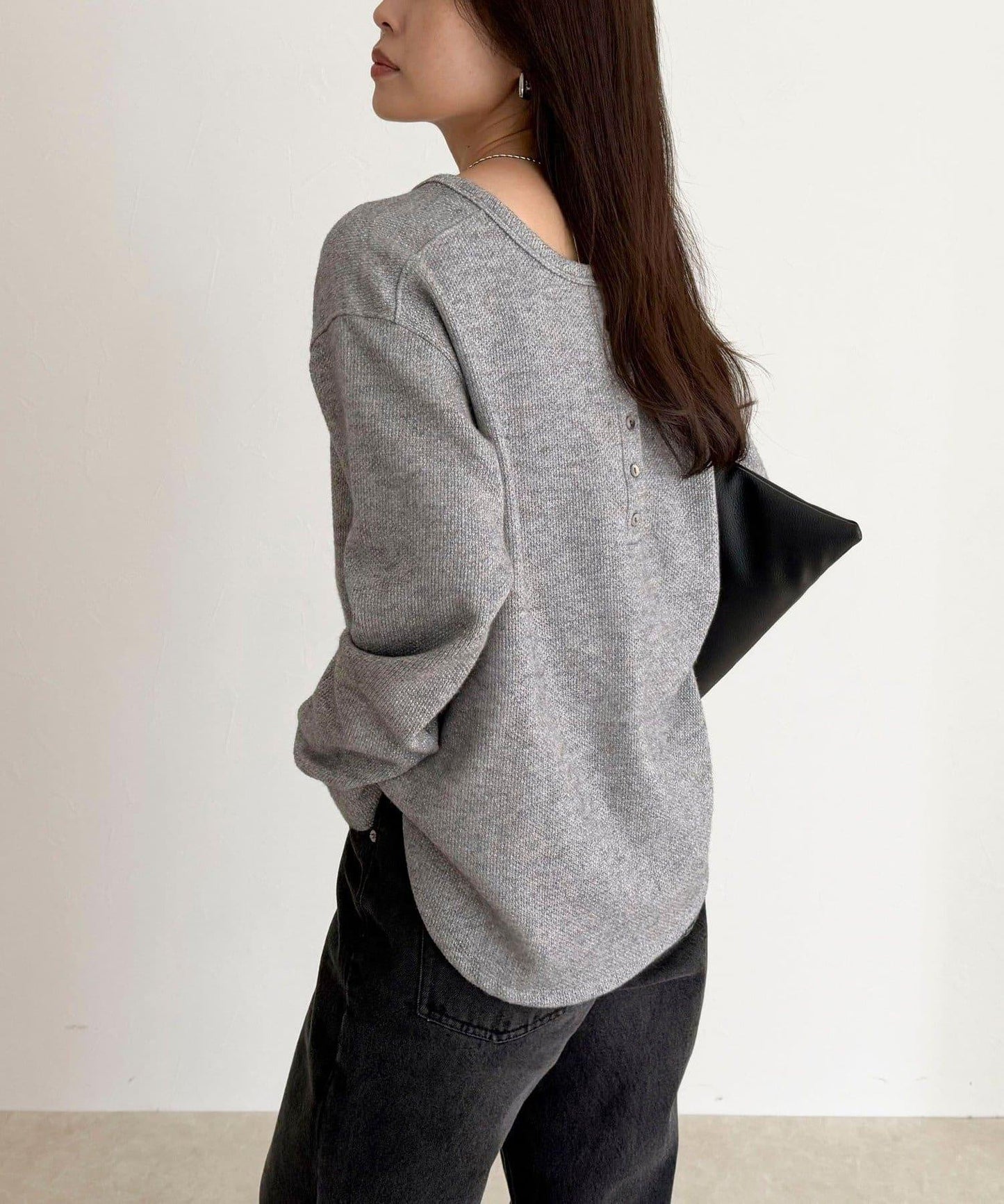 2WAY亨利領亮絲套頭衫