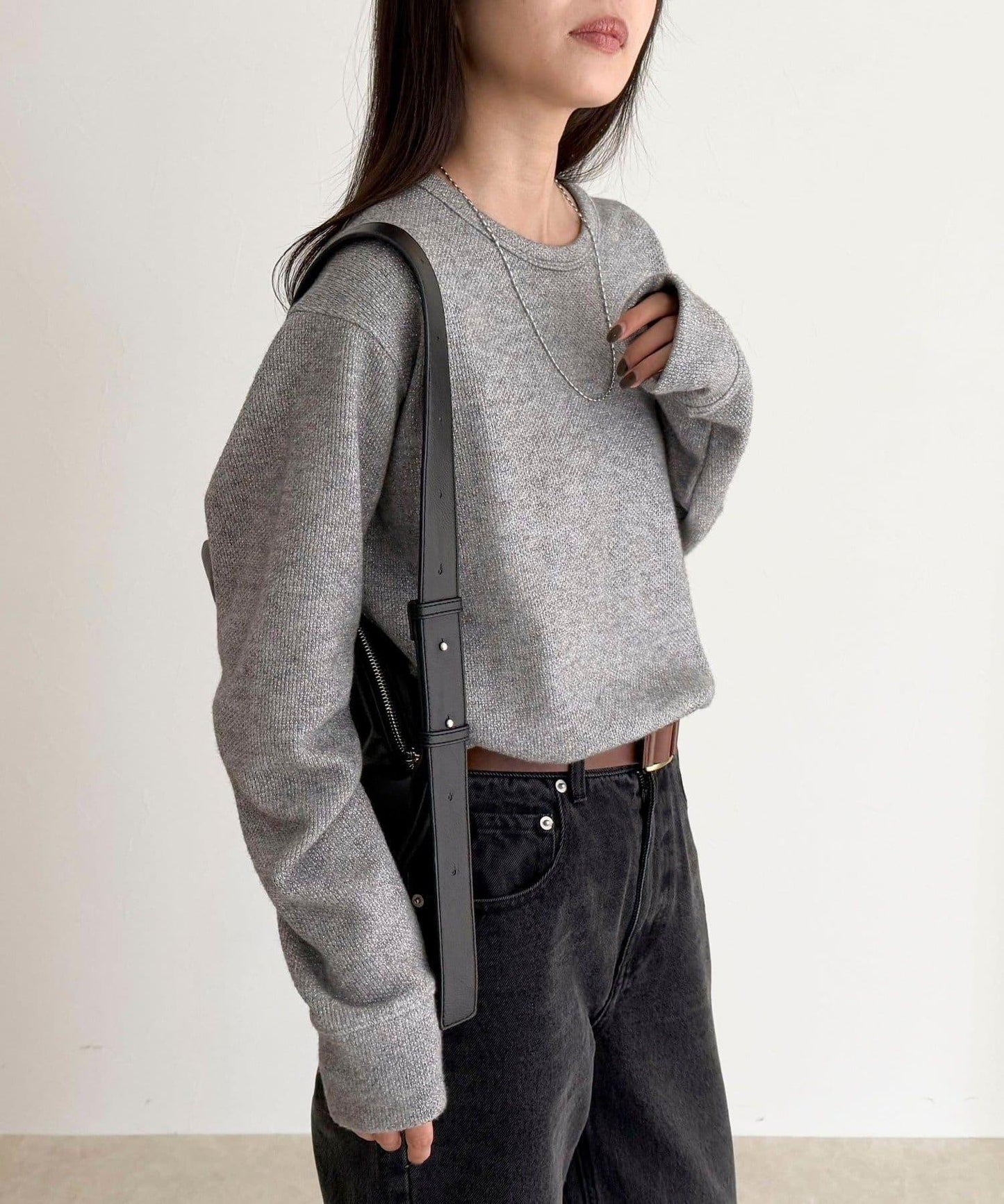 2WAY亨利領亮絲套頭衫