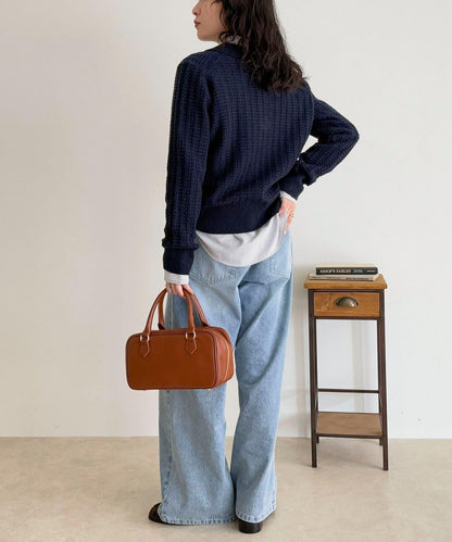 FR刺繡麻花紋理POLO領針織套頭衫