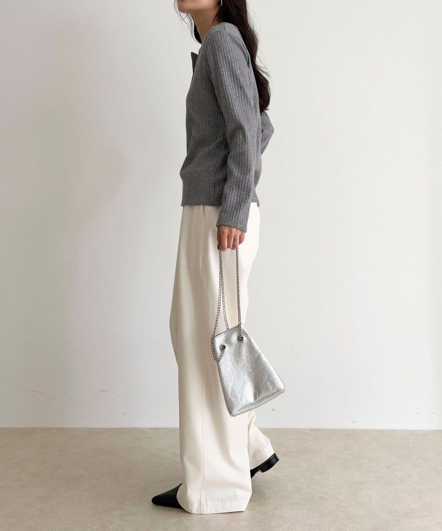 愛心刺繡亨利領羅紋套頭衫