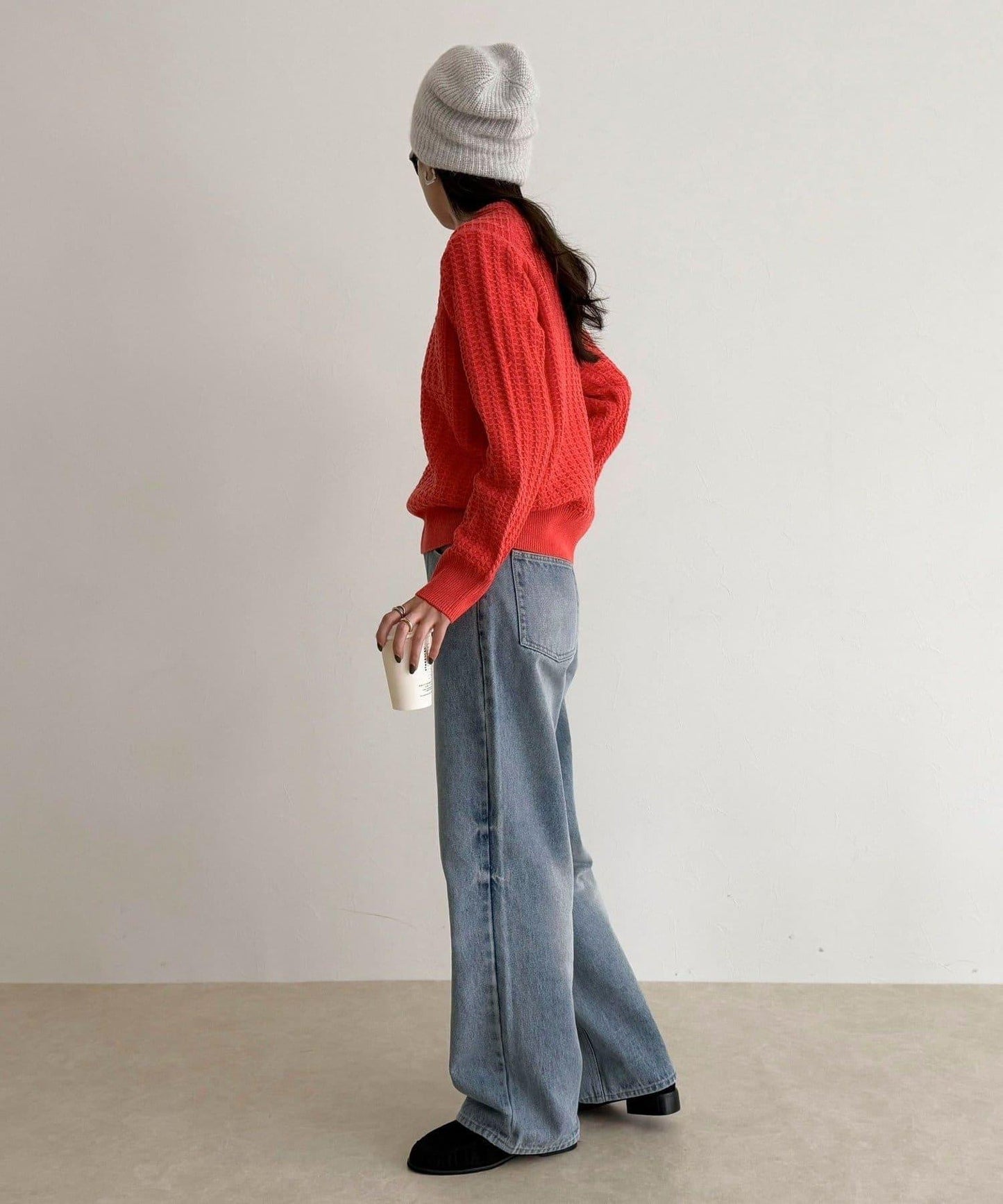 FR刺繡麻花紋小口袋針織套頭衫