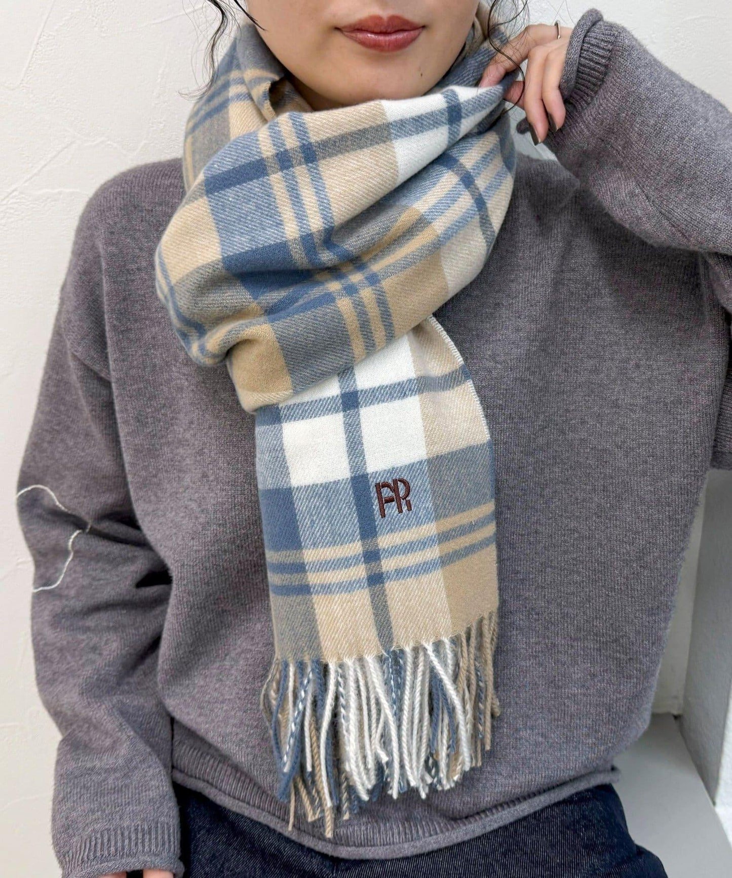 柔軟格紋圍巾