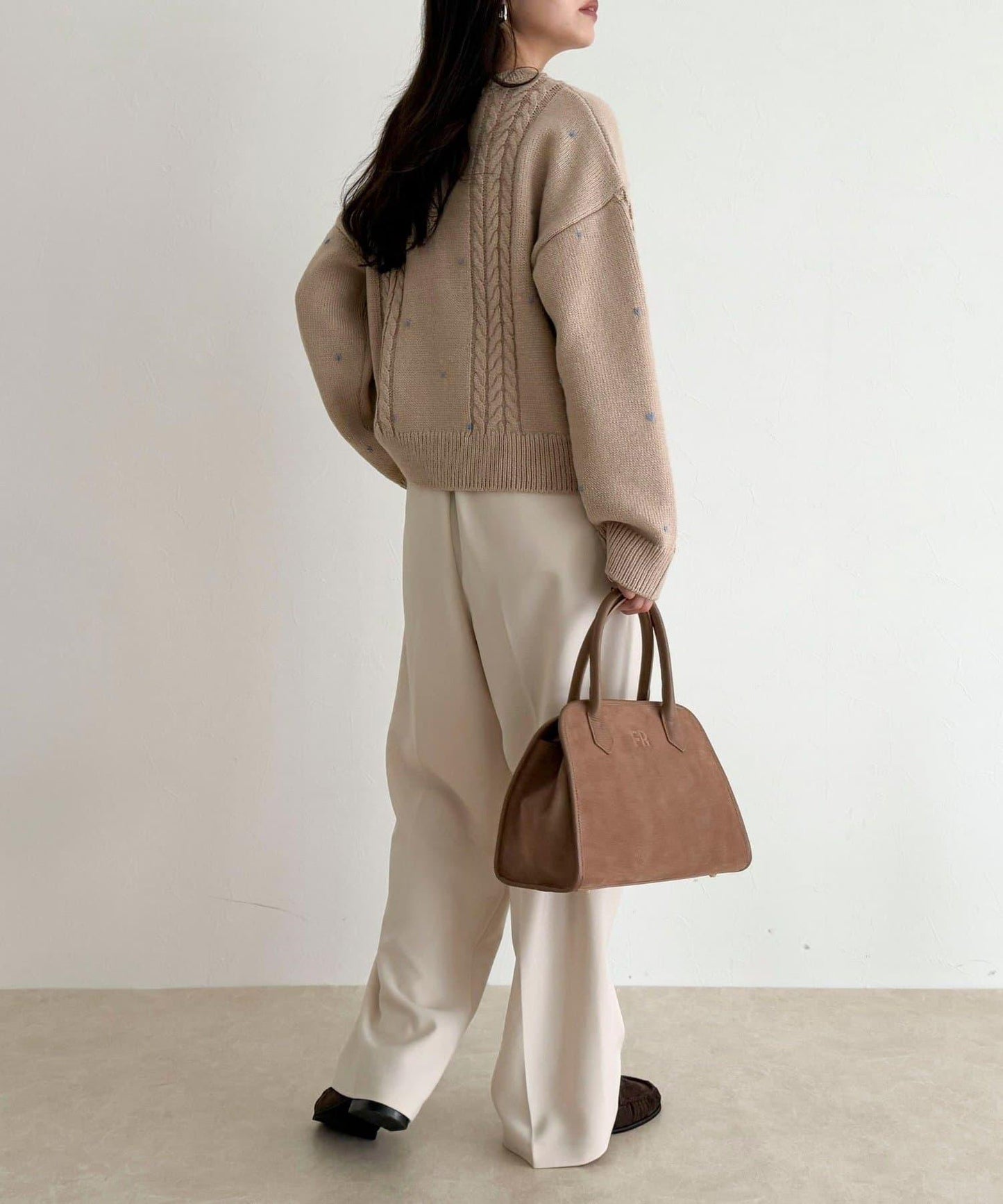 愛心刺繡圖案針織套頭衫