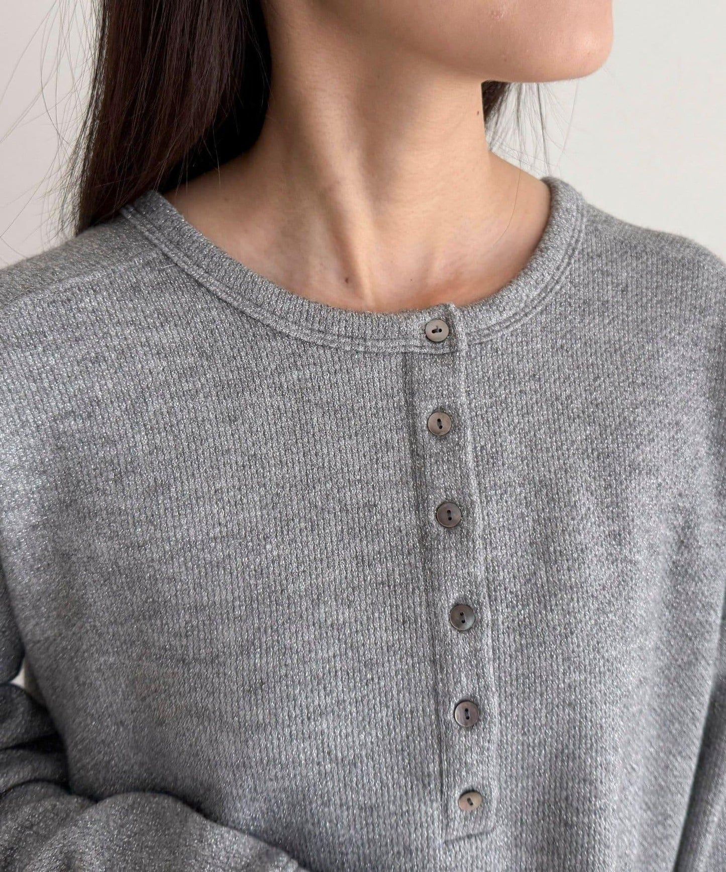 2WAY亨利領亮絲套頭衫