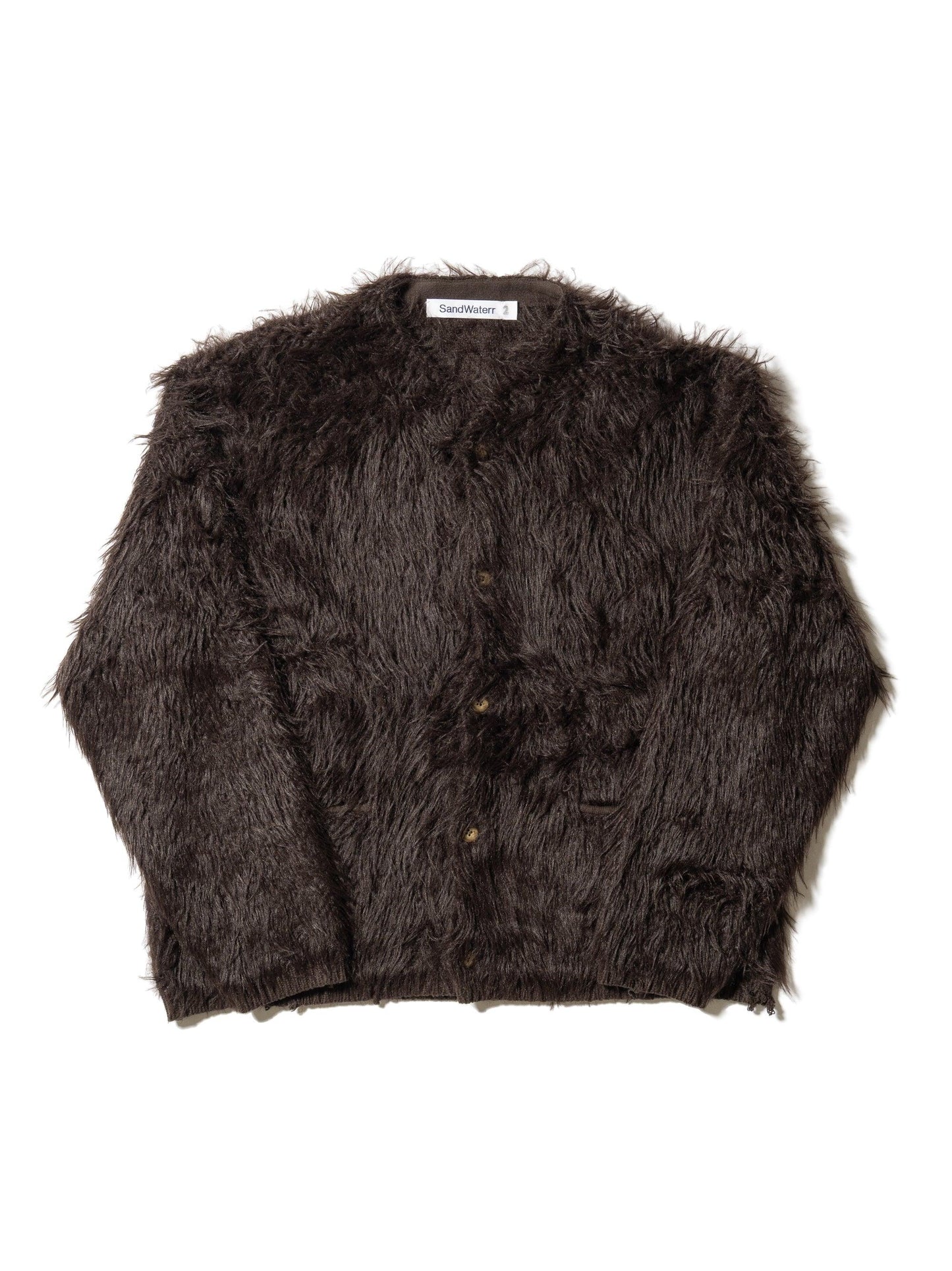 有序開衫 / 棉混紡羽毛紗