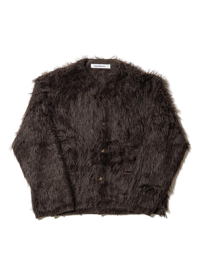 有序開衫 / 棉混紡羽毛紗