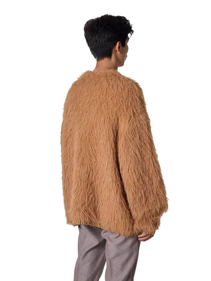 有序開衫 / 棉混紡羽毛紗