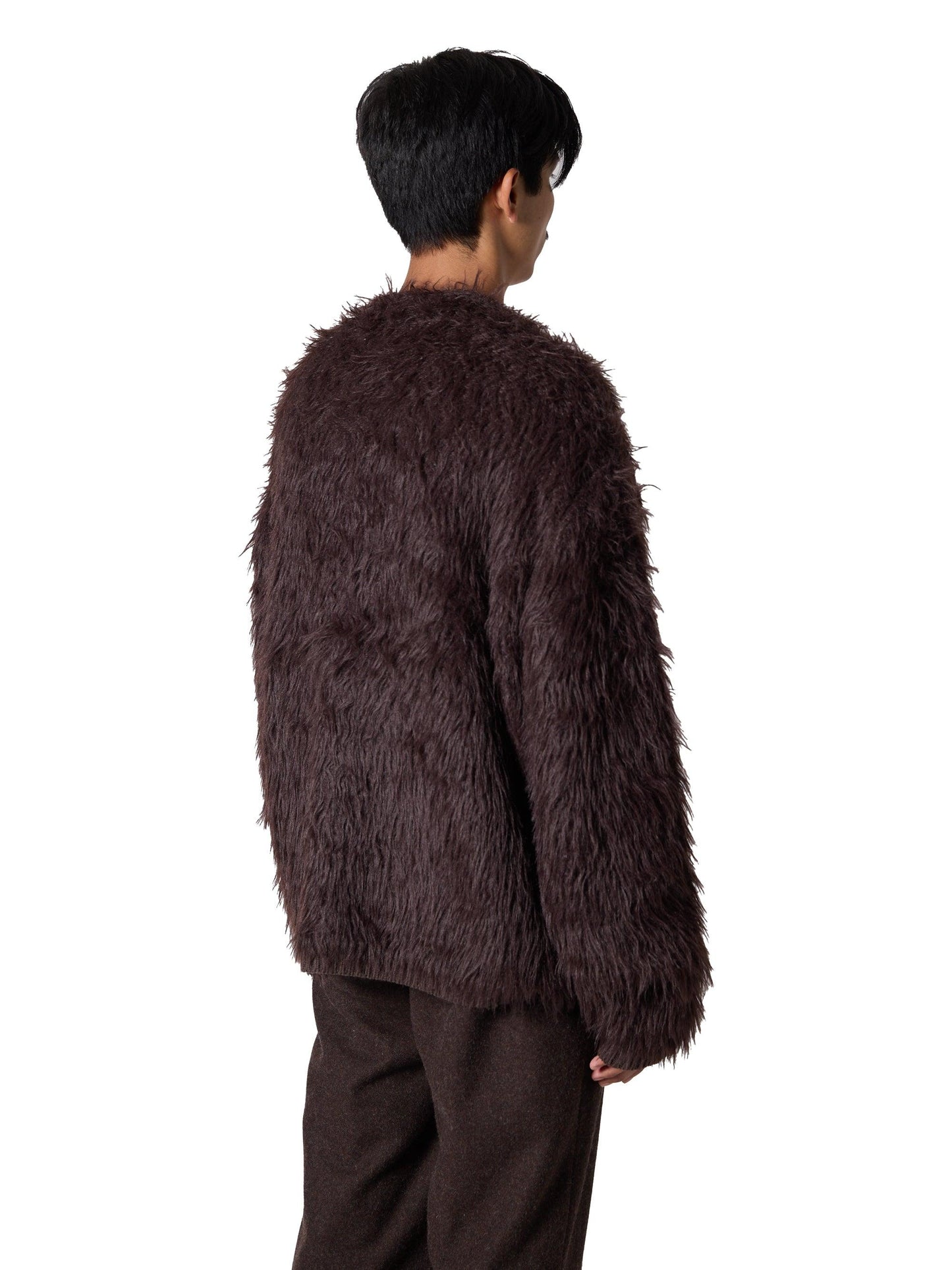 有序開衫 / 棉混紡羽毛紗