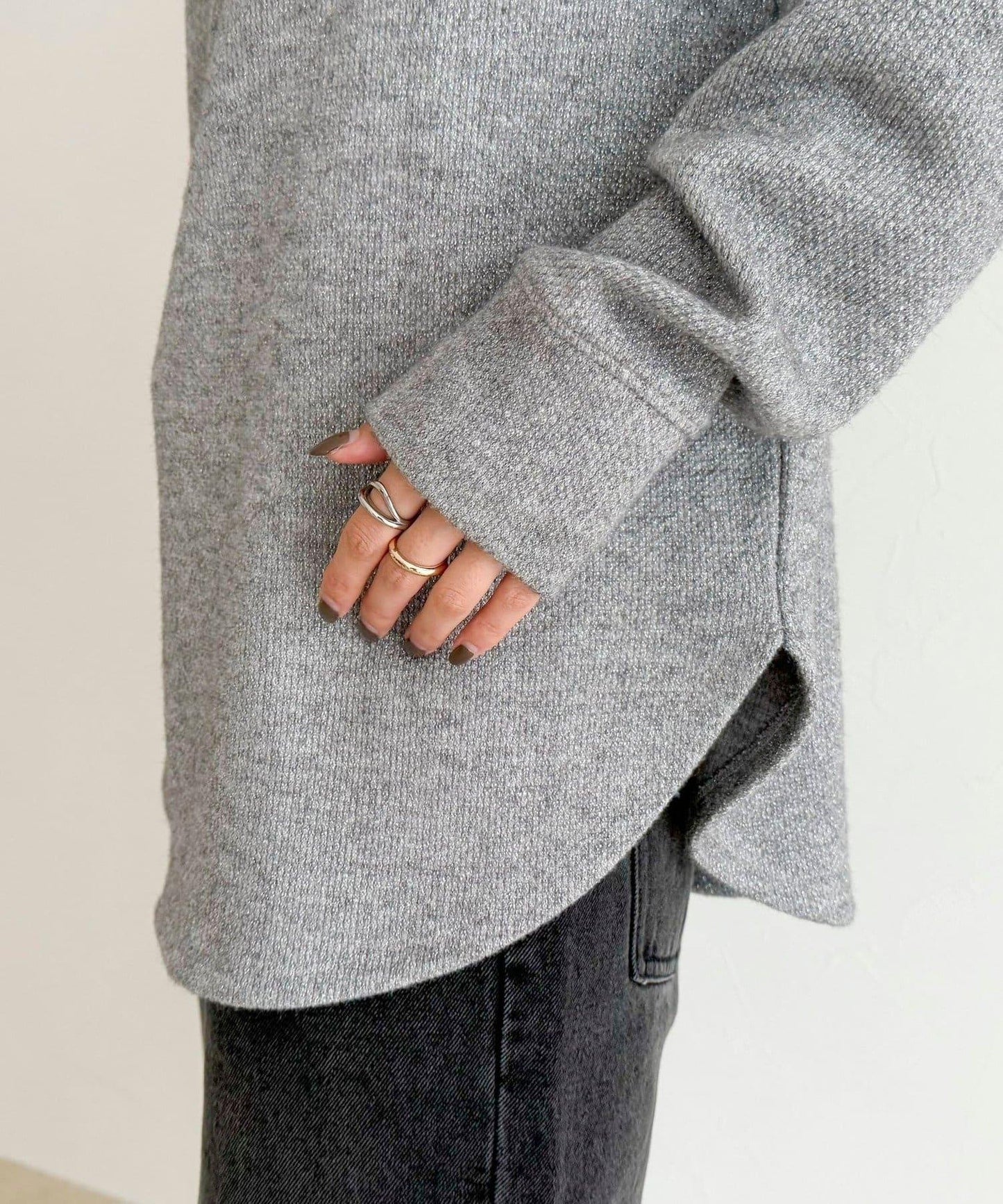 2WAY亨利領亮絲套頭衫