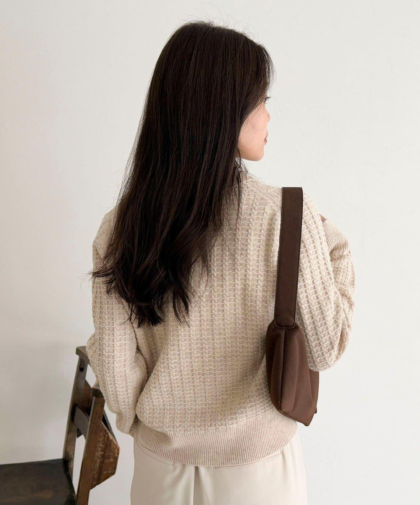 FR刺繡麻花紋理POLO領針織套頭衫