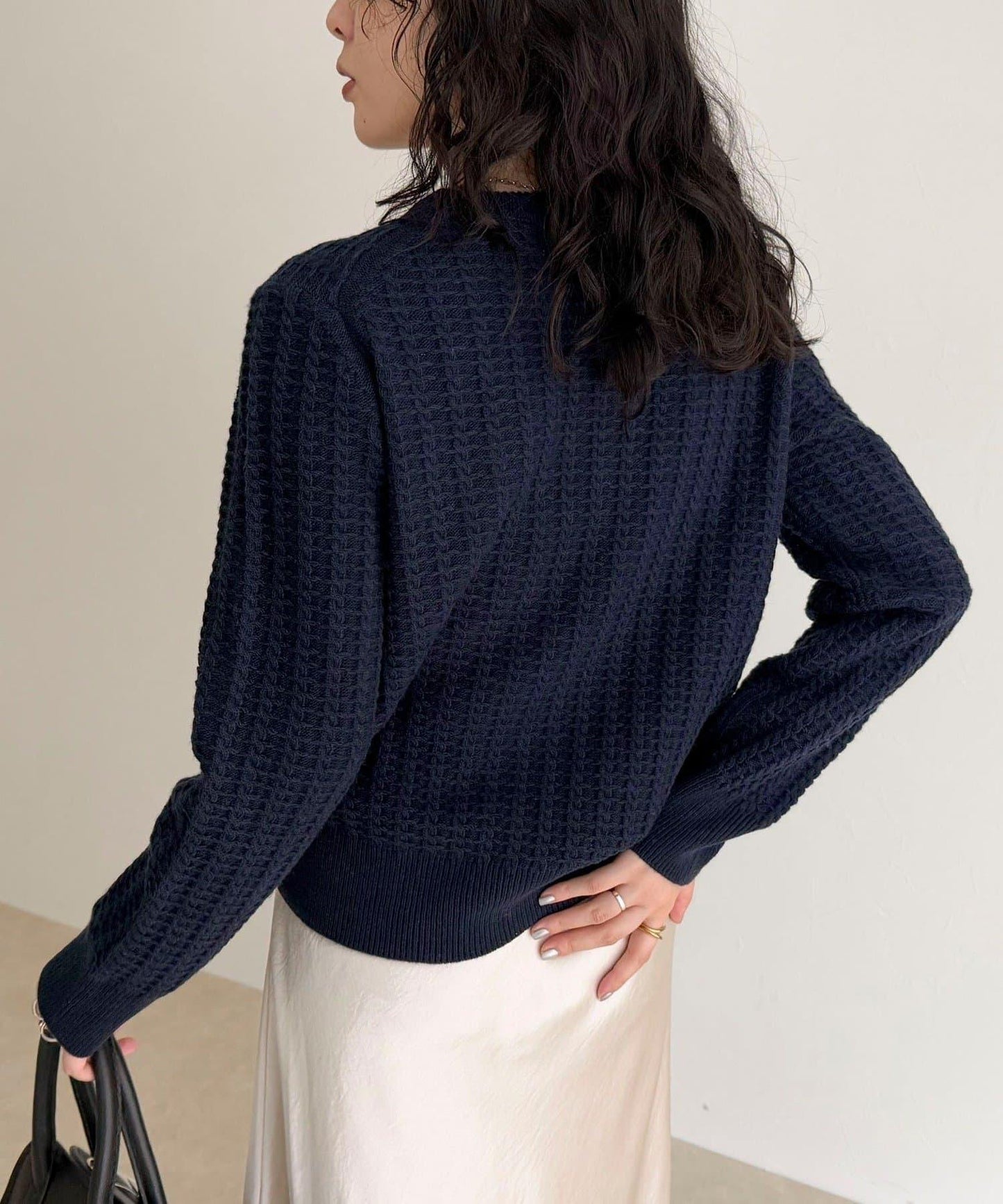 FR刺繡麻花紋小口袋針織套頭衫