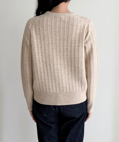 FR刺繡麻花紋小口袋針織套頭衫